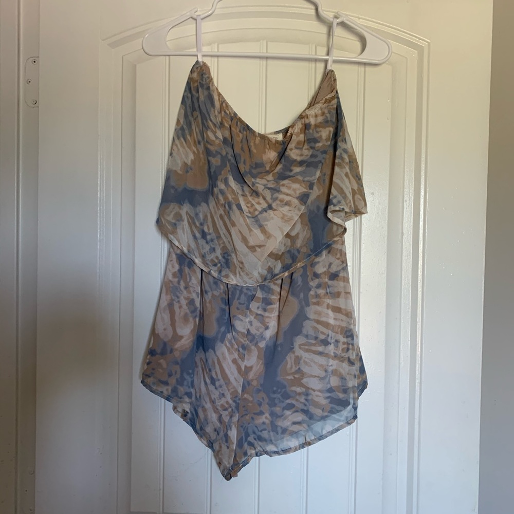 strapless tiedye romper